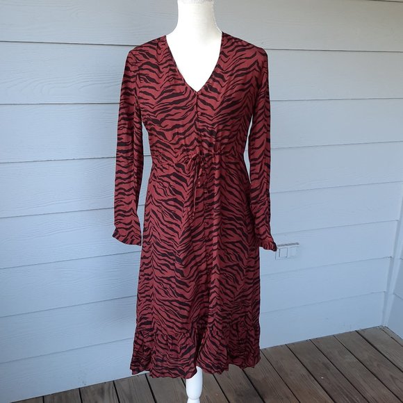 Rails Jade Dress in rust tiger stripe - Picture 3 of 6